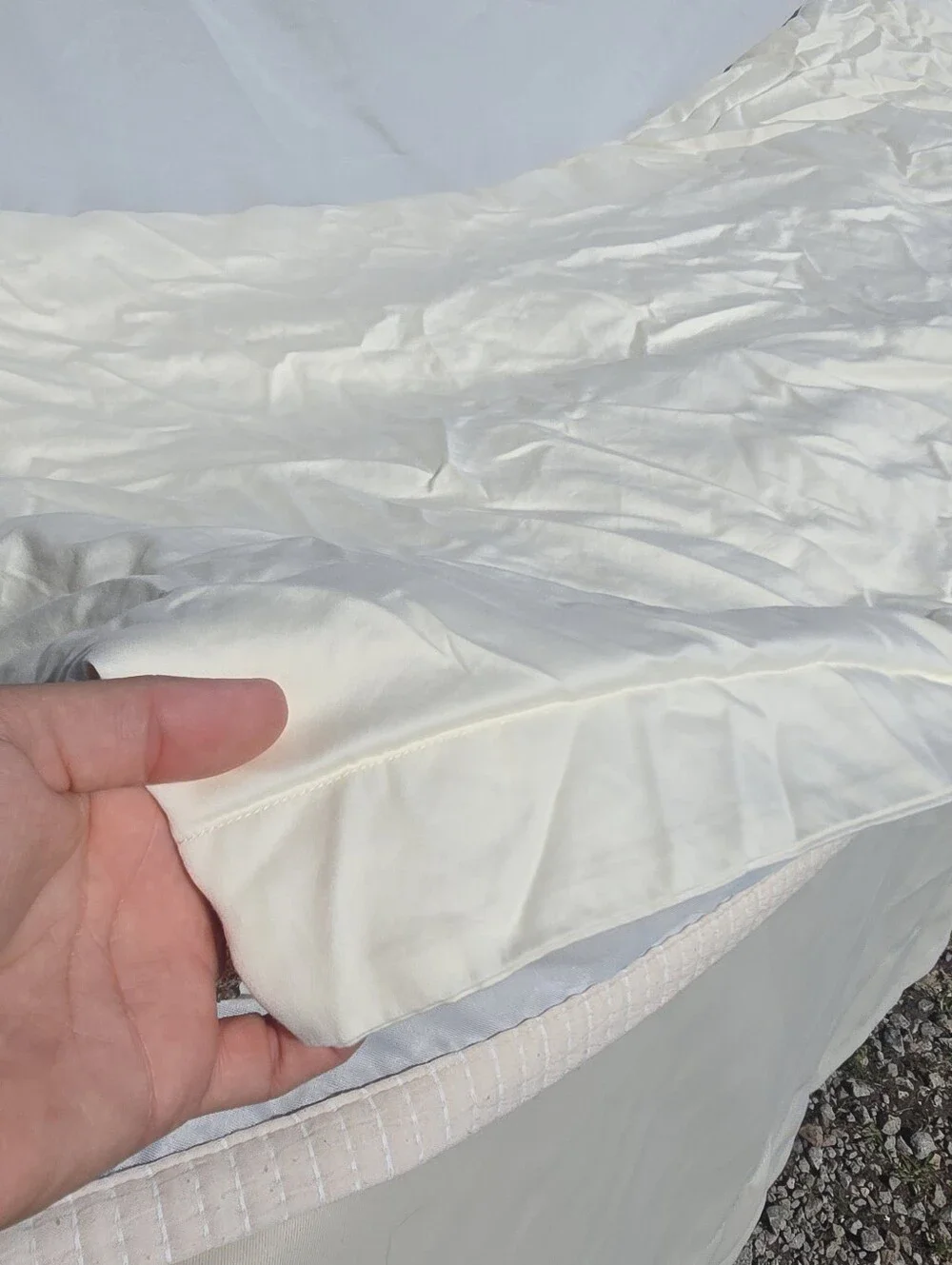 Quince FULL / QUEEN Ivory Giza Cotton Sateen Duvet Cover ONLY 100% Cotton